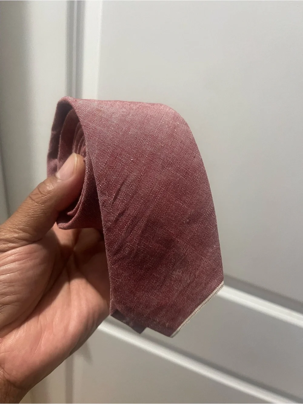 NWT Banana Republic Linen/Chambray Necktie in Dusty Rose Sz OS